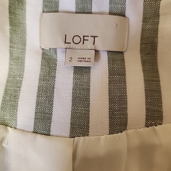 Loft linen blend strip sophisticated beachy blazer sz 2 (8) Summer Fun - Picture 9 of 10